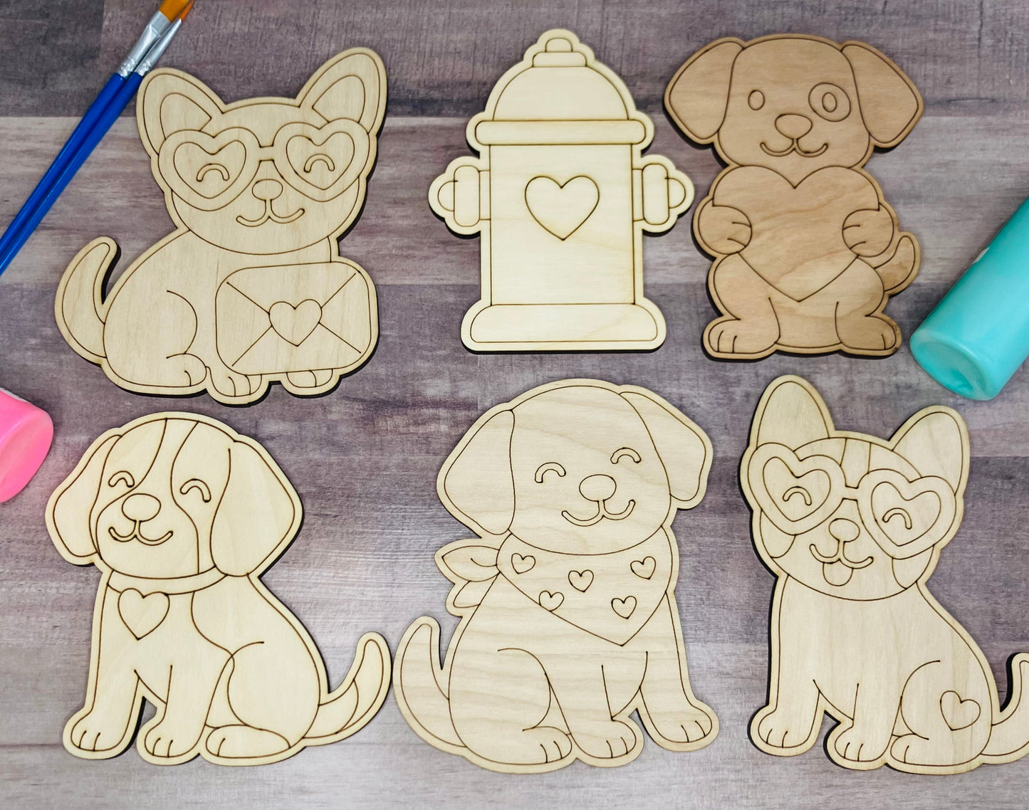 Valentines Puppies Paint Kit