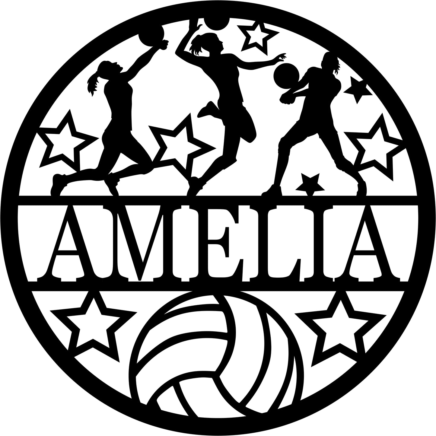 Girls Volleyball Name Sign JHD0236