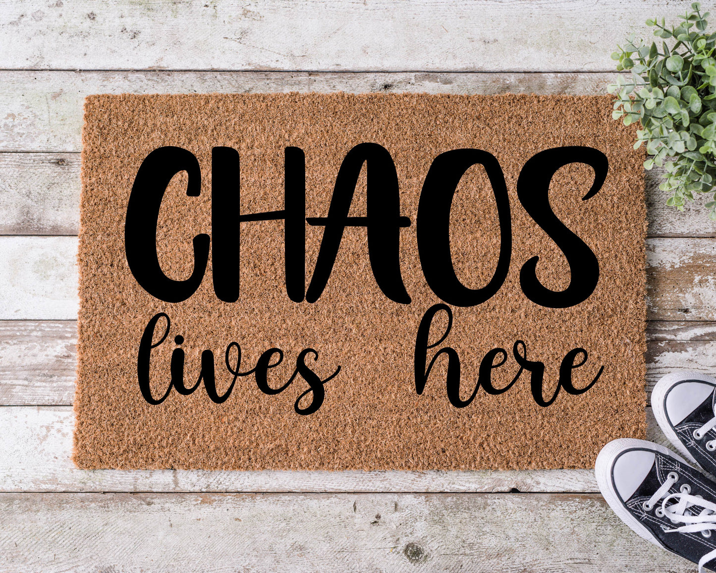 Chaos Lives Here Welcome Mat WM010