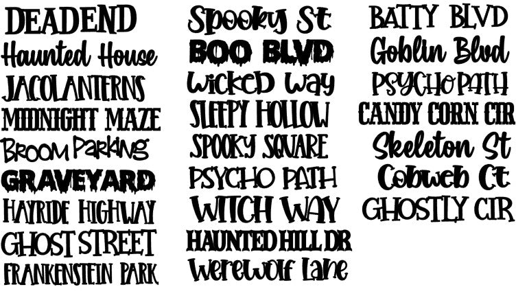 Halloween Street Sign JHD0235