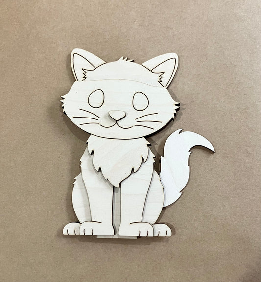 Fluffy Cat With Interchangeable Hat