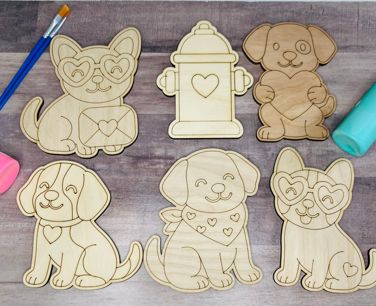 Valentines Puppies Paint Kit