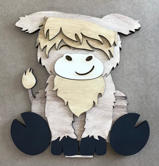 Highland Cow With Interchangeable Hat