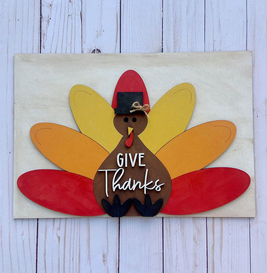 Give Thanks Turkey Sign BB0026